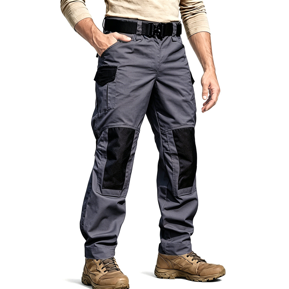 Grey | Front view of men's tactical pants