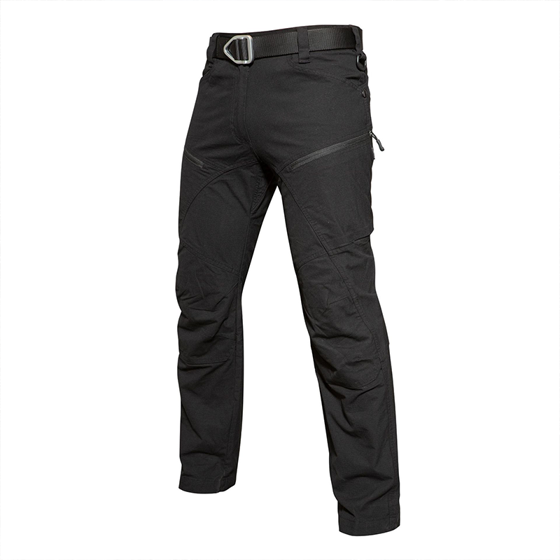 Black | Front view of men's tactical pants